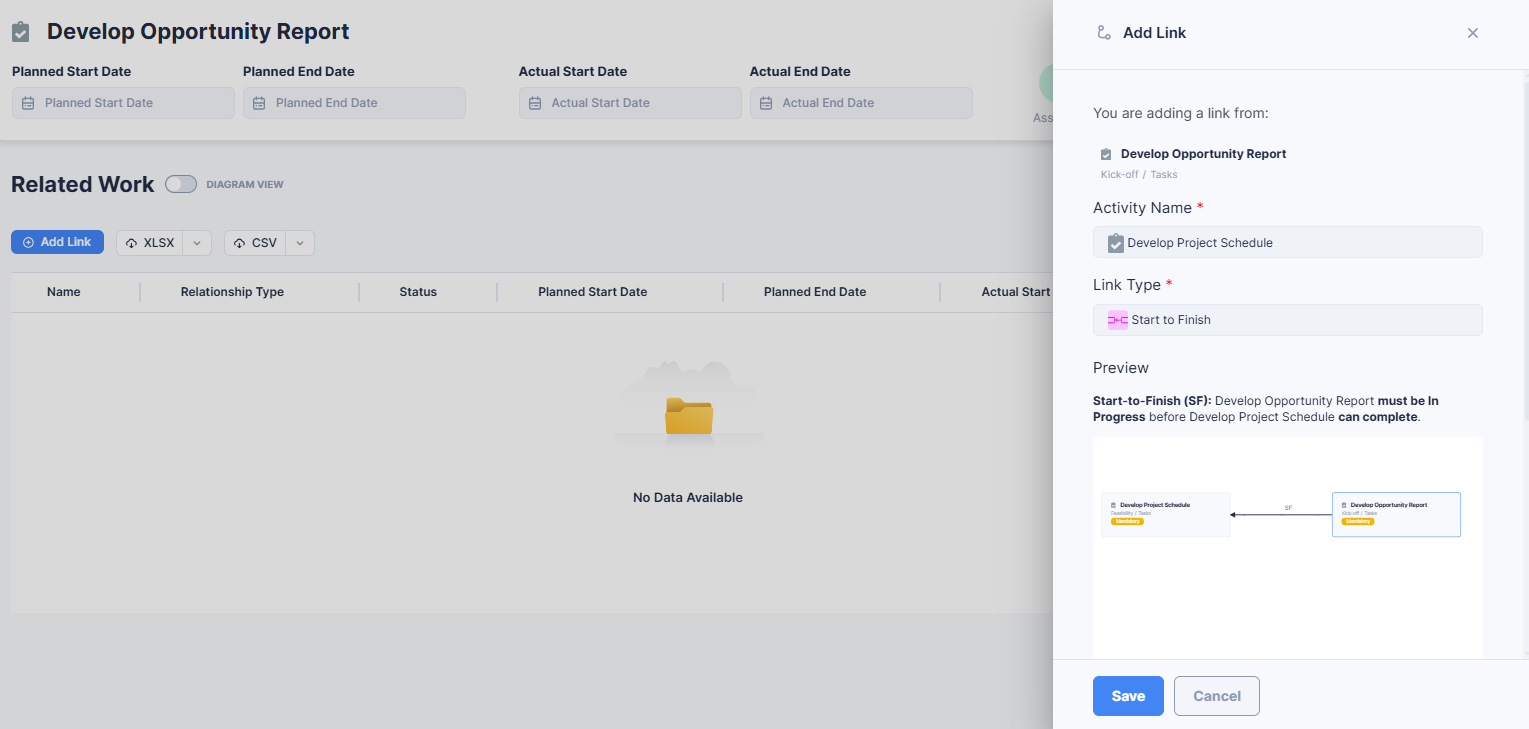 Related Work section with link options highlighted