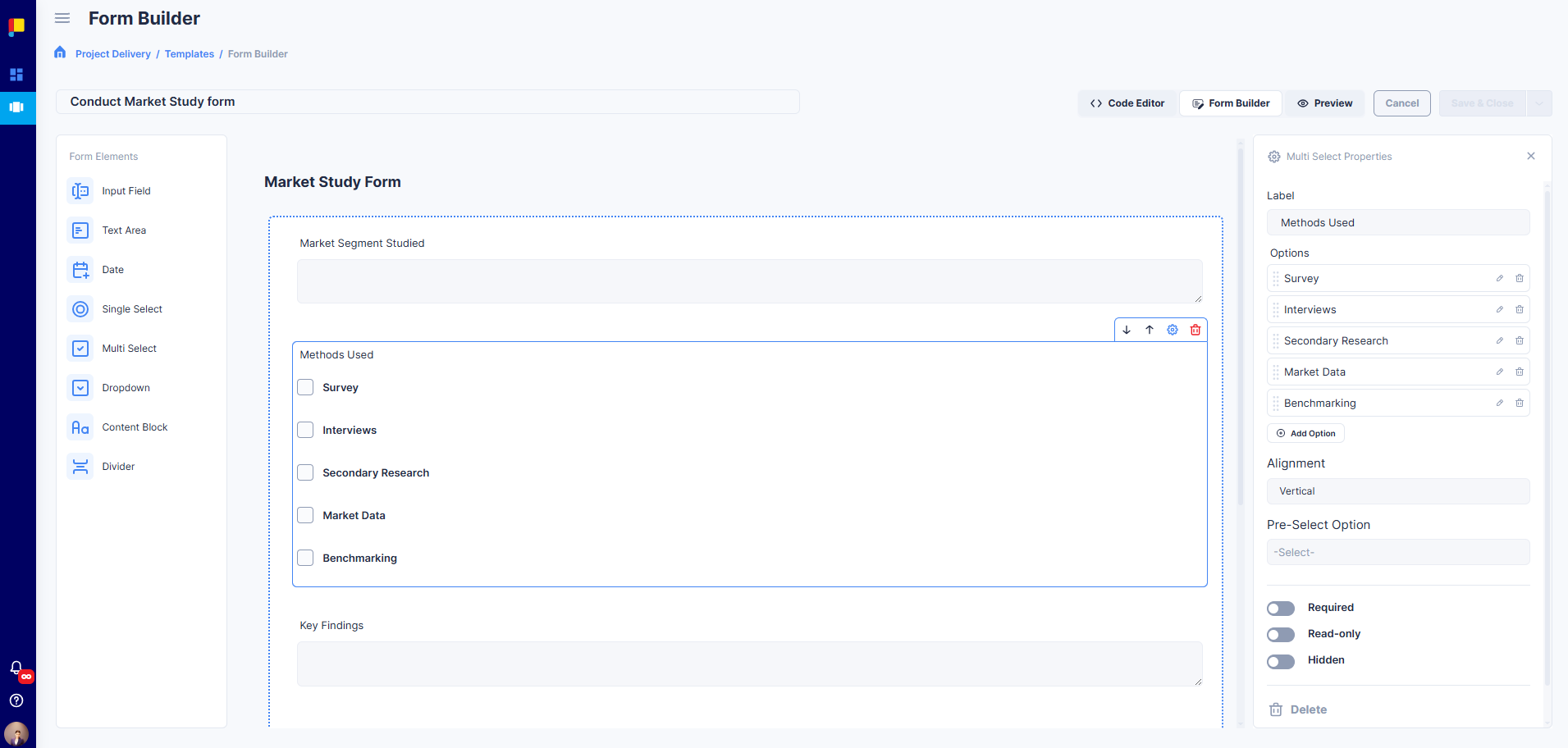Option to save the activity as a reusable template.