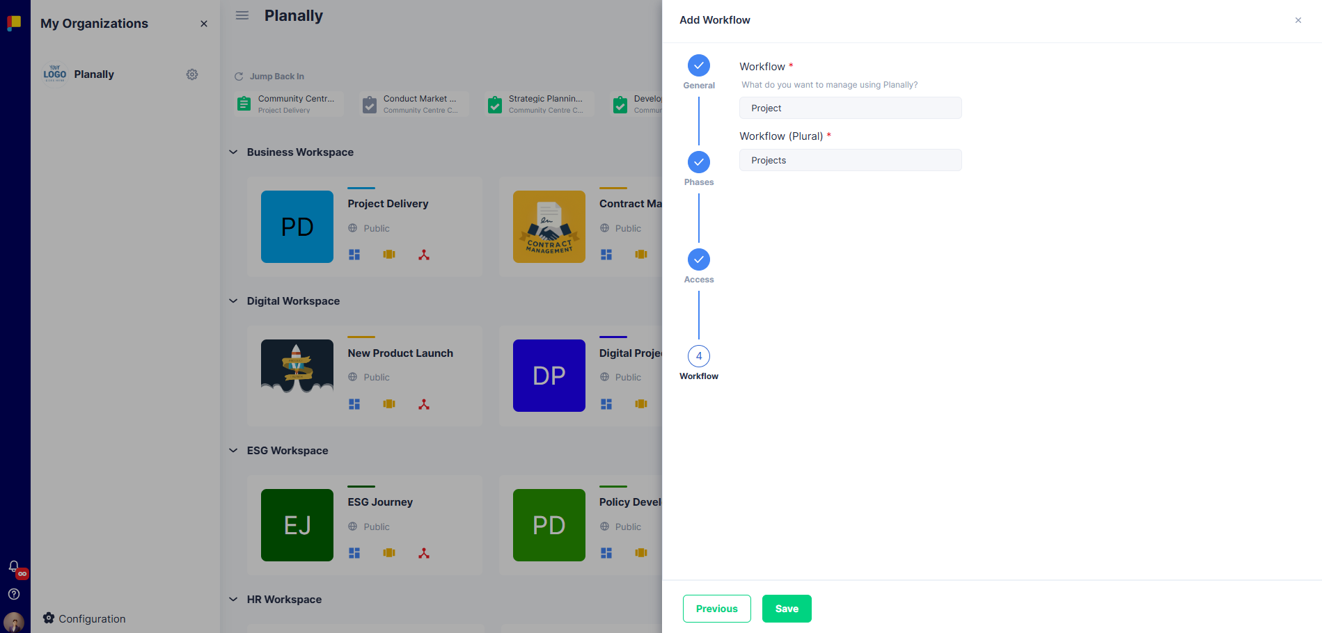 Workflow label configuration